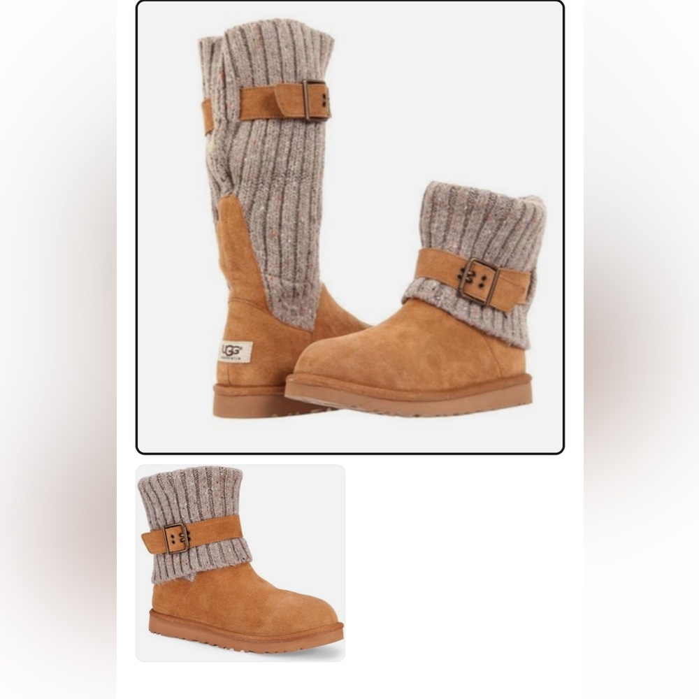 UGG Chestnut Cambridge Knit Suede Boots